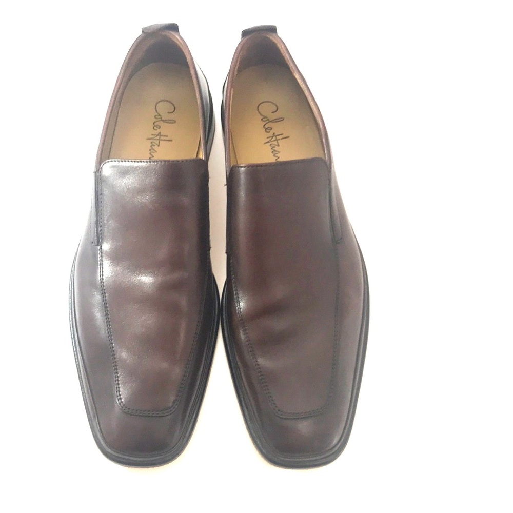 Cole Haan Brown Leather Oxford Slip Ons